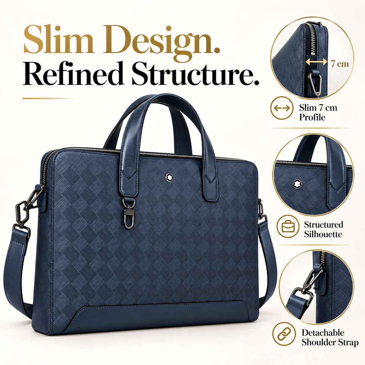 Luxury Men's Slim Business Bri - Luxury Bags Tote 评论和价格