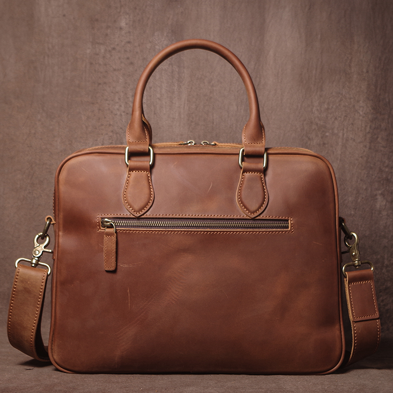 GURO Men Crazy Horse Cowhide B - Luxury Bags Tote 评论和价格