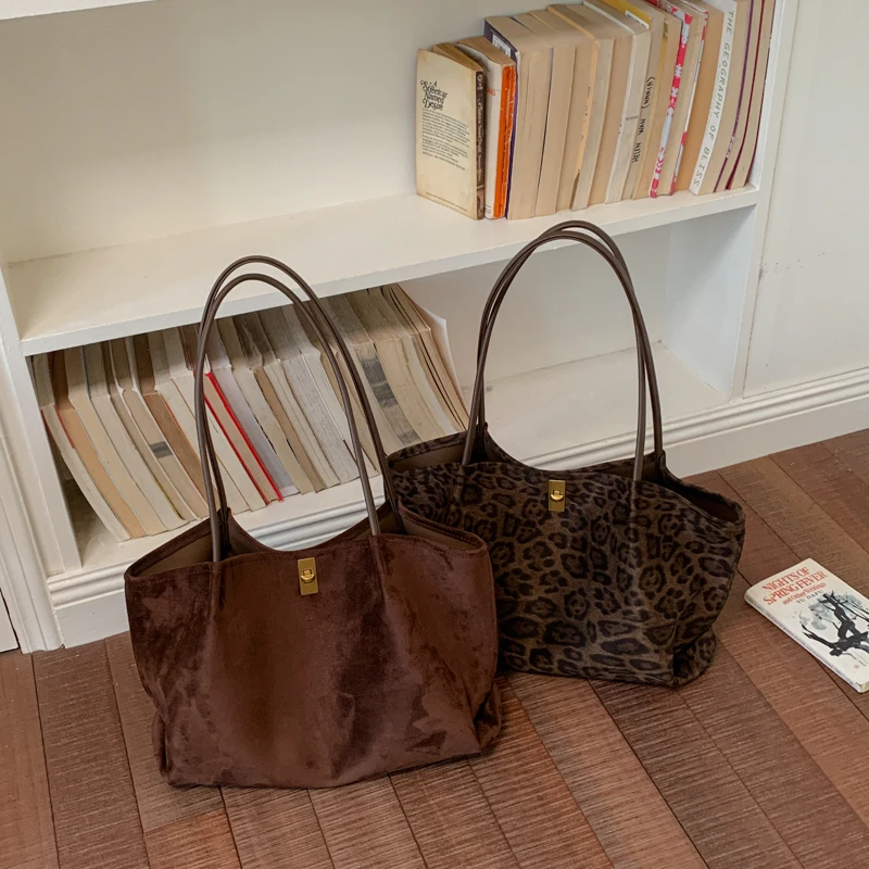 Retro Leopard Print Suede Tote - Luxury Bags Tote 评论和价格